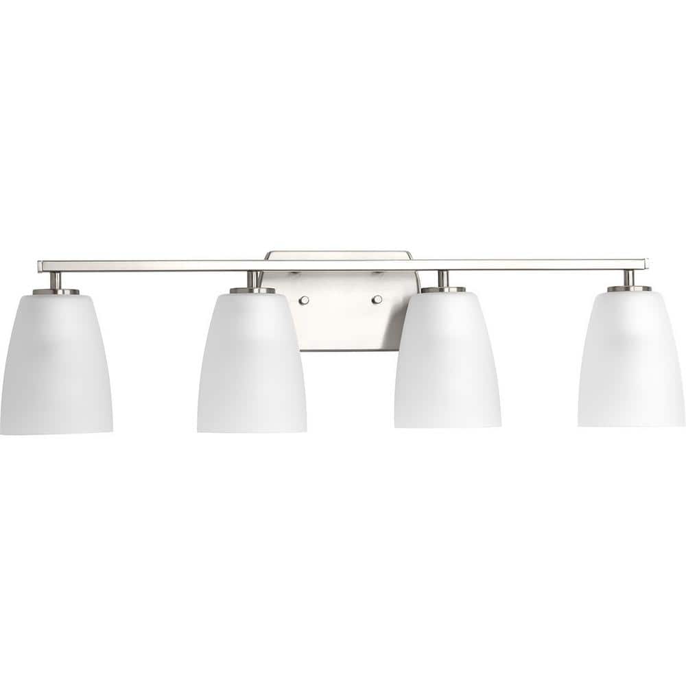 Progress Lighting Leap Collection 4-Light Brushed Nickel Etched Glass ...
