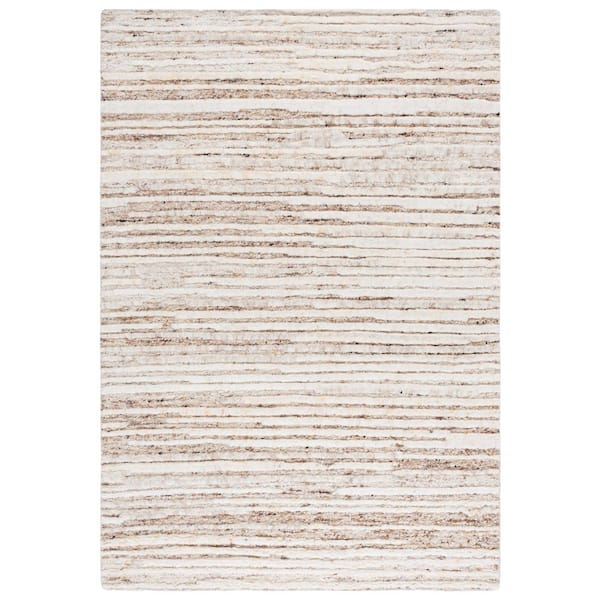 Tribeca 6 ft. x 9 ft. Beige/Brown Striped Distressed Area Rug