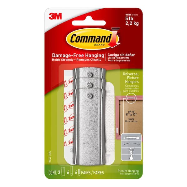 Command 5 lb. Large Metal Universal Picture Hangers (3 Hooks, 6