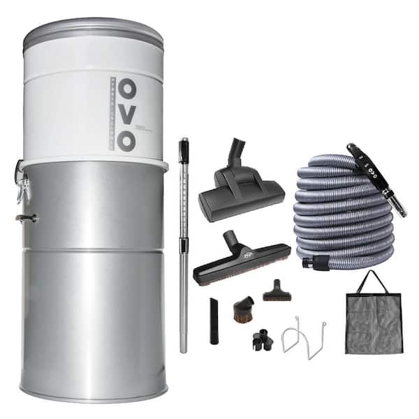 OVO Heavy-Duty Bagless and Bagged Corded Washable Filter Multisurface Central Vacuum 750AW 30 ft. Deluxe Plus Kit Included