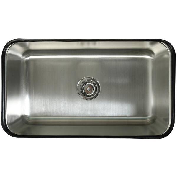 Kingston Brass Undermount Stainless Steel 30 in. 0-Hole Single Bowl Kitchen Sink in Satin