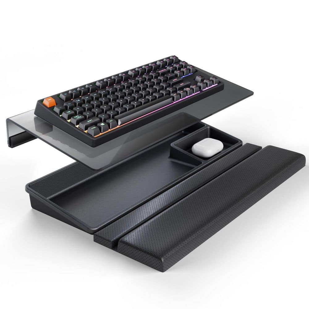Elevated Computer Keyboard Stand, Clear Acrylic Premium Stand With