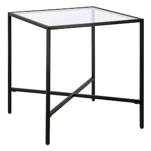 Henley 20 in. Blackened Bronze Square Glass Side Table
