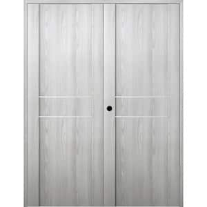 Vona 01 2HN 72 in. x 80 in. Right Hand Active Ribeira Ash Wood Composite Double Prehung Interior Door