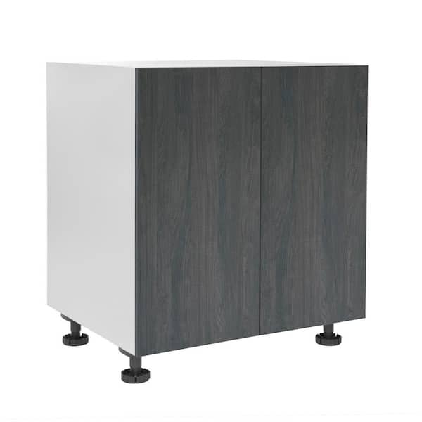 Cambridge Quick Assemble Modern Style, Carbon Marine 30 in. Base Kitchen Cabinet, 2 Door (30 in. W x 24 in. D x 34.50 in. H)