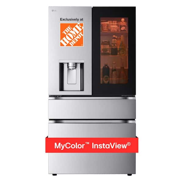 LG 29 cu. ft. Smart InstaView Standard-Depth MAX 4-Door French Door Refrigerator in Stainless Steel with MyColor Craft Ice