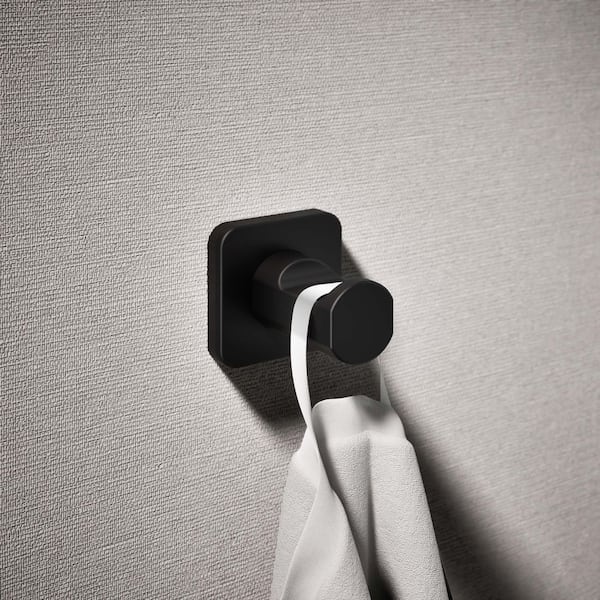 Parallel Knob Robe/Towel Hook in Matte Black