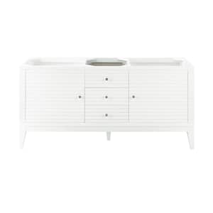 Linear 58.8 in. W x 19.5 in. D x 29.8 in. H Bath Vanity Cabinet Without Top in Glossy White