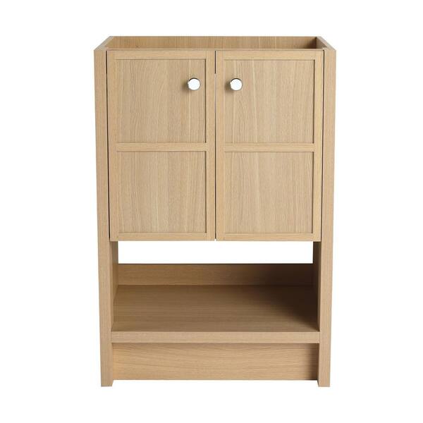 24 in. Bath Vanity Cabinet Without Top in Oak Unassembled