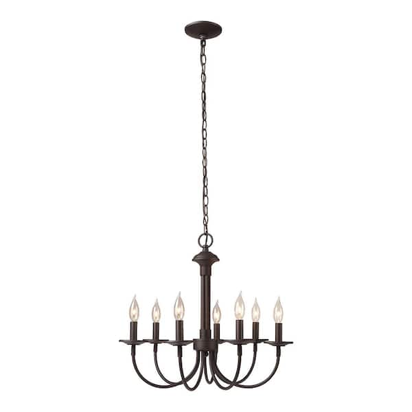 Hampton Bay 7-Light Oil Rubbed Bronze Candle Chandelier Light Fixture