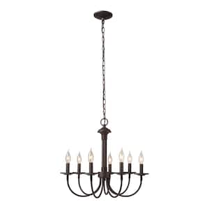 Monteaux 7-Light Oil Rubbed Bronze  Farmhouse Candle Chandelier for Dining Room