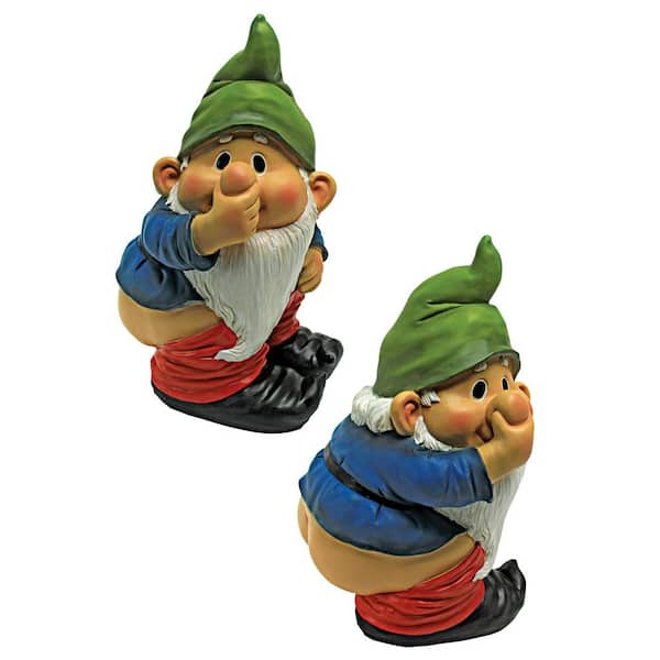 Design Toscano Stinky the Garden Gnome Statue Set (2-Piece)