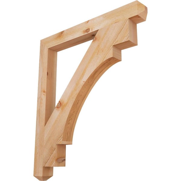 Ekena Millwork 4 in. x 44 in. x 38 in. Western Red Cedar Merced Craftsman Rough Sawn Bracket