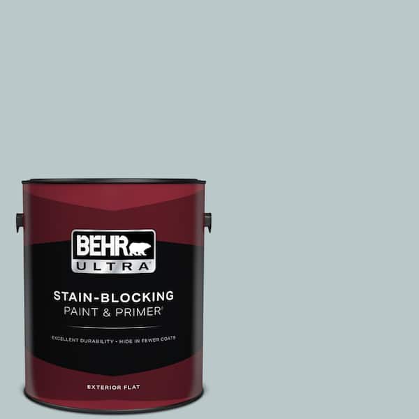 BEHR ULTRA 1 Gal. #N470-2A Dusted Blue Flat Exterior Paint and Primer