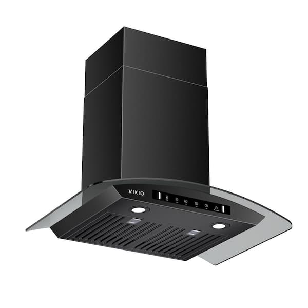 30 in. 900 CFM Ducted Wall Mount Range Hood in Black Stainless Steel With Gesture/Touch, LED Lights and Stainless Steel