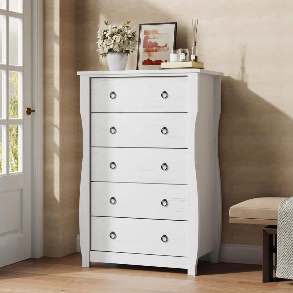 30 inch wide dresser Heynemo Large White 3 Drawer Dresser, Painted Tall Wood Nights effortless opening and closing for everyday convenience 30 Inch Wide Dresser |