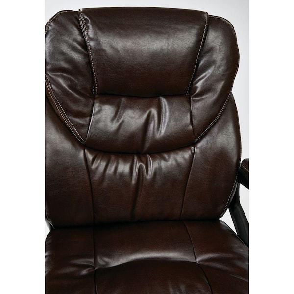 Work Smart Chocolate Faux Leather Manager Office Chair FL660-U2
