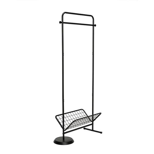 HoneyCanDo Black Steel Modern Entryway Garment Rack GAR08578