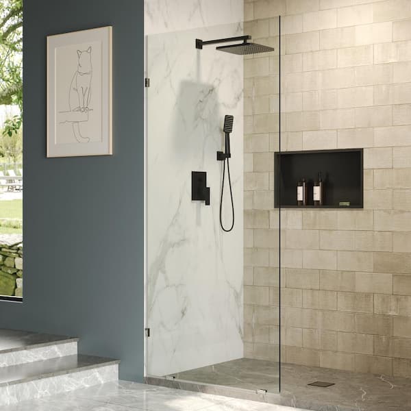 36 in. W x 78 in. H Frameless Fixed Single Panel Shower Door in Silver with 3/8 in. (10mm) Clear Glass