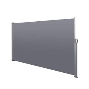 118 in. x 63 in. Gray Retractable Side Awning, Privacy Screen Divider Roll-Up with UV Resistant and Waterproof