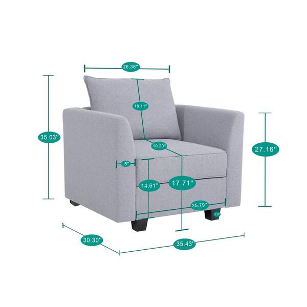 HOMESTOCK W Faux Leather Modern DIY Sofa Armrest Module