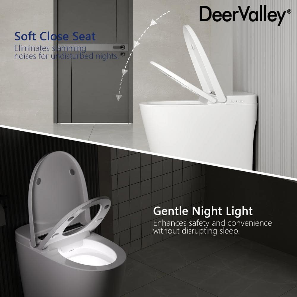 White Elongated High Efficiency Smart Toilet with Heated Seat