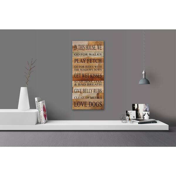 Unbranded IN THIS HOUSE WE LOVE DOGS Reclaimed Wood Decorative Sign