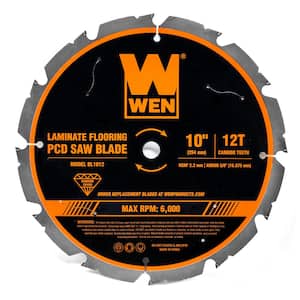 10 in. 12-Tooth Diamond-Tipped (PCD) Professional Circular Saw Blade for Fiber Cement and Laminate Flooring