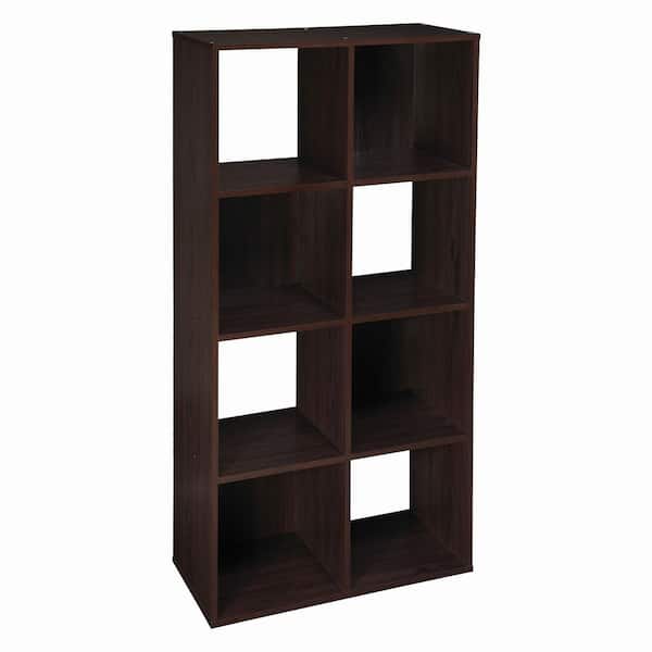 Cubeicals 47.65 in. H x 24.13 in. W x 11.63 in. Espresso Laminate 8-Cube Storage Organizer