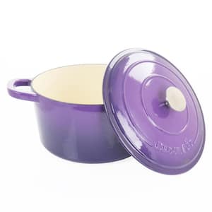 Artisan 2 Piece 5 Quart Enameled Cast Iron Dutch Oven with Lid in Lavender