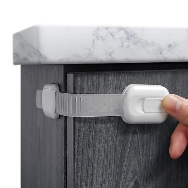Child Adhesive Kid Baby Safety Drawer Door Lock Cupboard Cabinet Belt White x 2 
