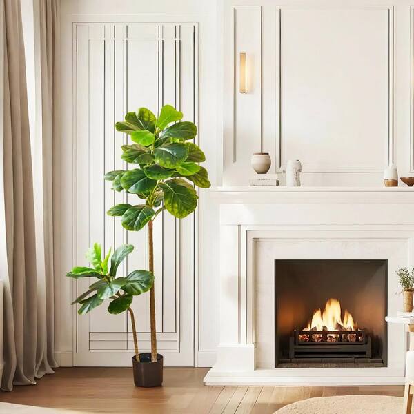 VECELO 4ft. Artificial Fiddle Leaf Fig Tree, Faux Plant w