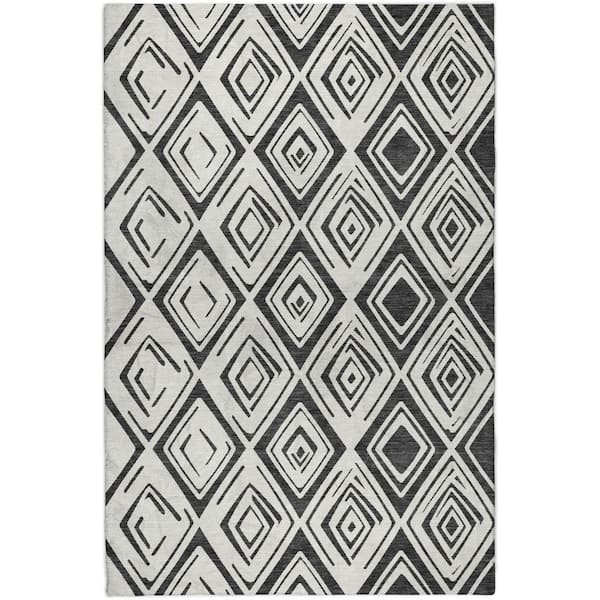 Dream Shag Premium Machine Washable Abstract ADS737 Ivory 5 ft. x 7 ft. 6 in. Area Rug