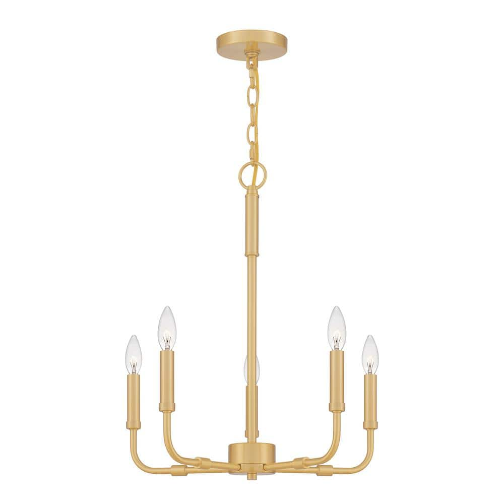 Quoizel Abner 5- Light Aged Brass Chandelier ABR5018AB - The Home Depot