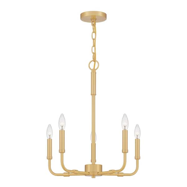 Quoizel Abner 5- Light Aged Brass Chandelier ABR5018AB - The Home Depot