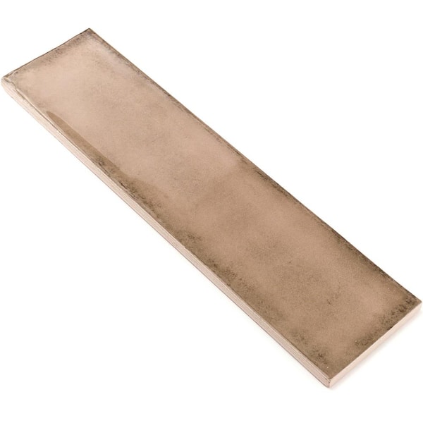 Moze Taupe 3 in. x 12 in. Ceramic Bullnose Trim