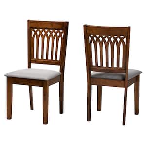 Genesis Grey and Walnut Brown Dining Chair (Set of 2)