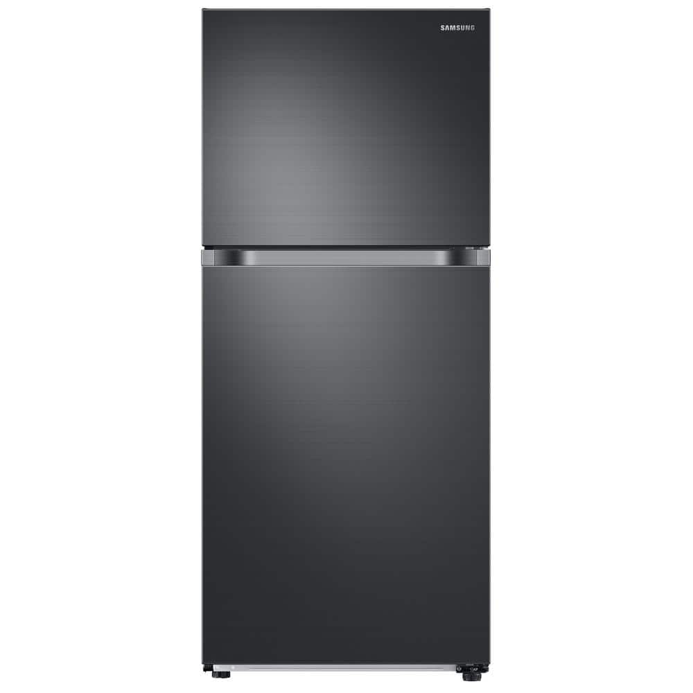 Samsung 29 in. 17.6 cu. ft. Top Freezer Refrigerator with FlexZone and Ice Maker in Fingerprint-Resistant Black Stainless Steel, Fingerprint Resistant Black Stainless Steel