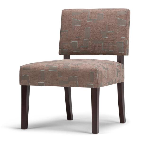 Simpli Home Virginia Brown Fabric Slipper Chair