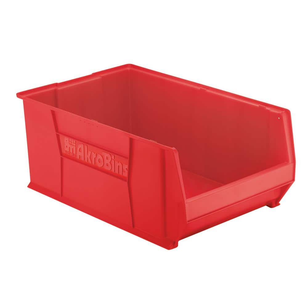 Akro-Mils 30290 Plastic Stacking Storage AkroBin – 29" Diameter, 18" Width, 12" Height, Grey, 300 Lb Capacity
