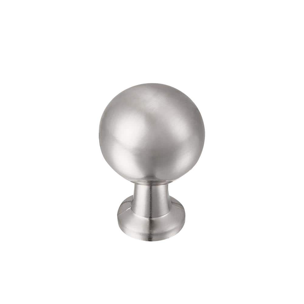 Brushed Nickel Round Cabinet Knob with Mounting Hardware