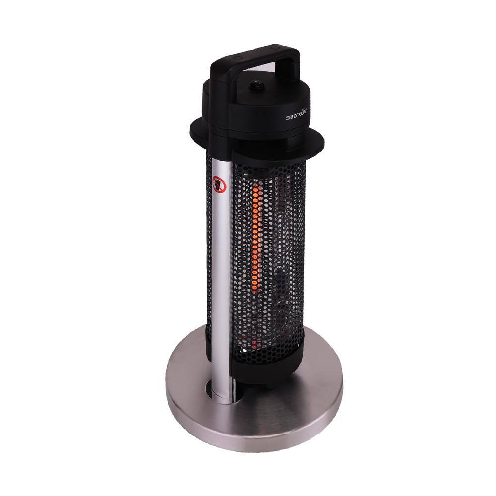 SereneLife 900W Black and Stainless Steel Electric Patio Heater