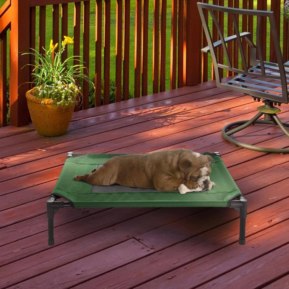 Medium Green Elevated Waterproof Outdoor Pet Bed