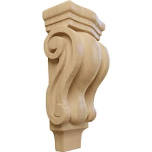 1-3/4 in. x 3 in. x 6 in. Unfinished Wood Cherry Extra Small Traditional Pilaster Corbel