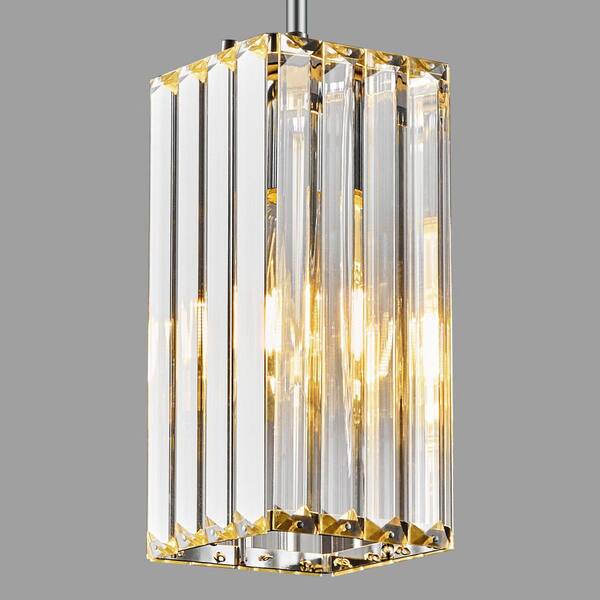 ZHLWIN Home Lighting 5-Light Chrome Rectangle Modern Pendant Light