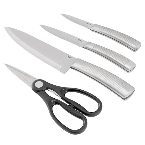 4 Piece Stainless Steel Cutlery Set with Ridged Handles