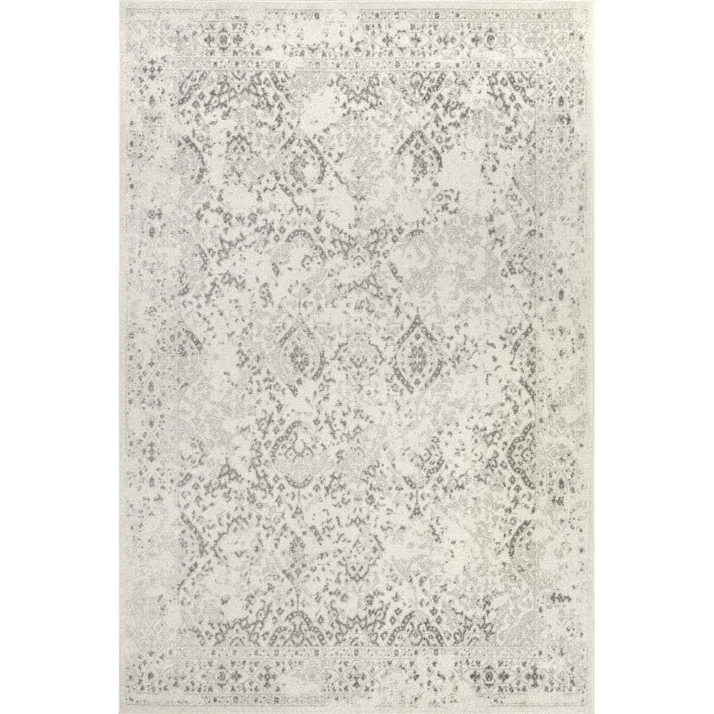 nuLOOM Odell Faded Vintage Area Rug Ivory 9 ft. x 12 ft. Area Rug RZBD21A-9012