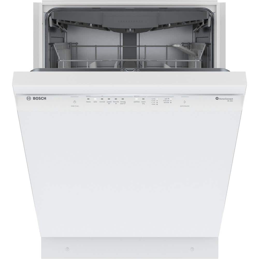 24" White Built-In Dishwasher with Stainless Steel Tub