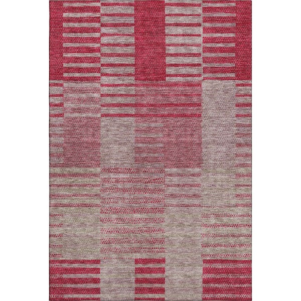 Addison Rugs Mayfield Premium Machine Washable Abstract AMF954 Garnet 5 ft. x 7 ft. 6 in. Area Rug