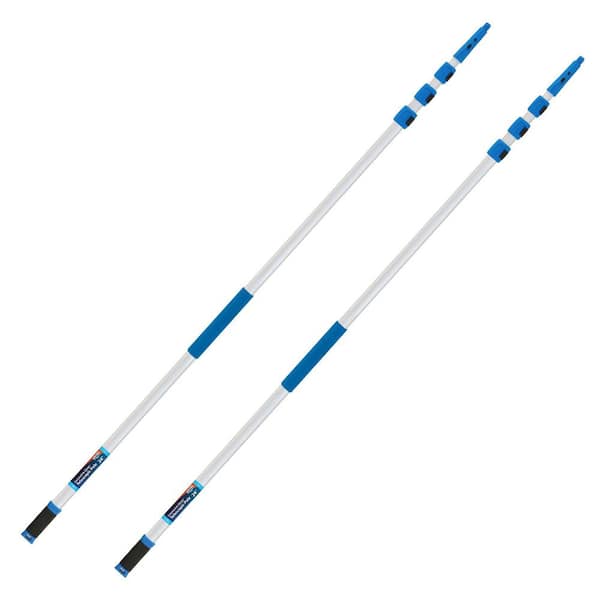 Unger 24 ft. Aluminum Telescoping Pole with Connect and Clean Locking Cone  and Quick-Flip Clamps (2-Pack) 2970980 Combo 1 - The Home Depot
